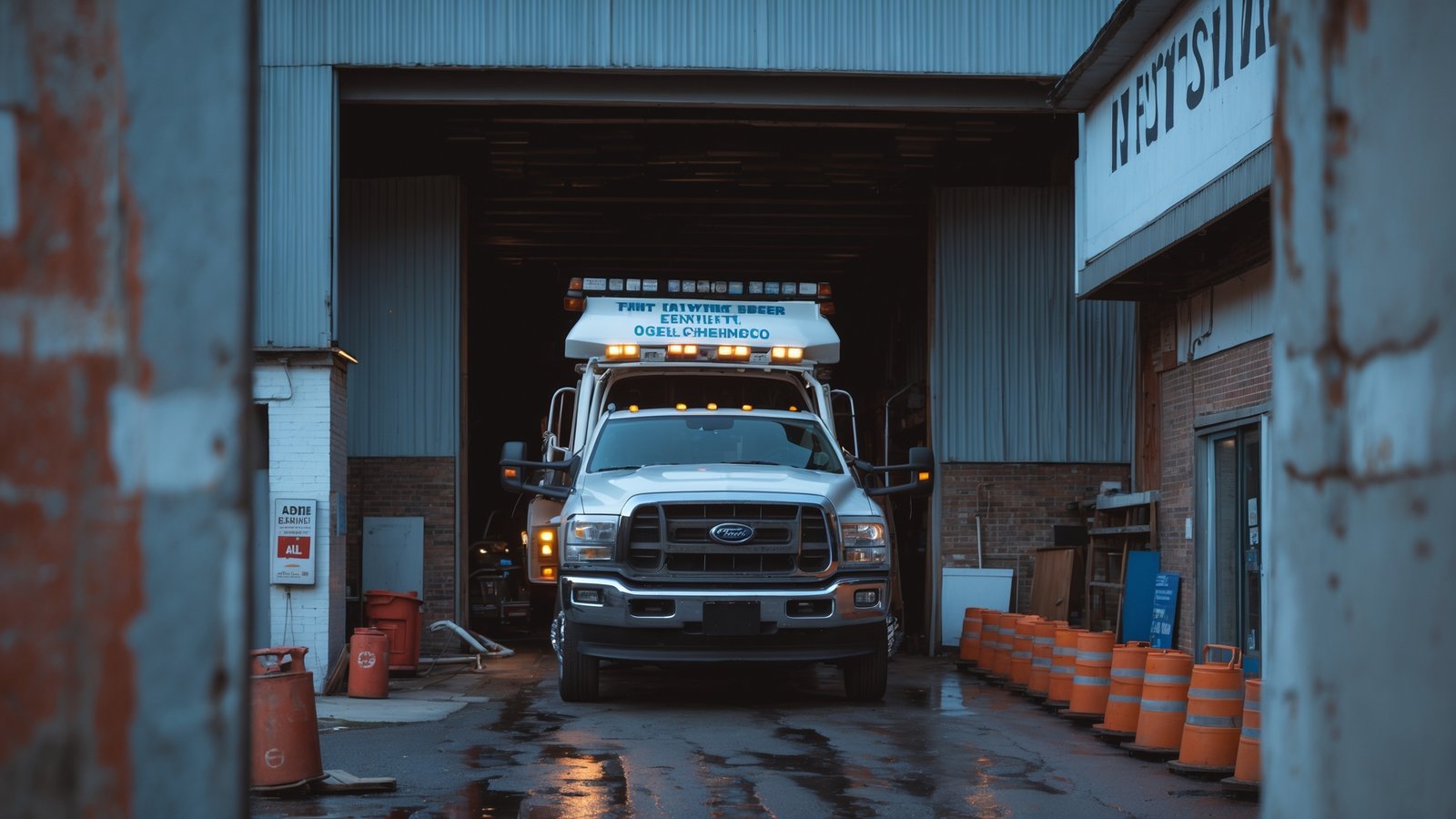 Roadside assistance technician providing jumpstart service to stranded motorist in Seattle