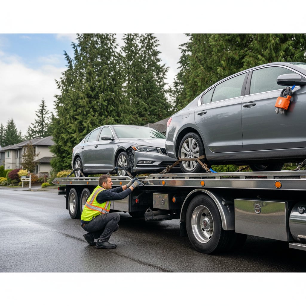 car towing Redmond preparation checklist with vehicle documentation