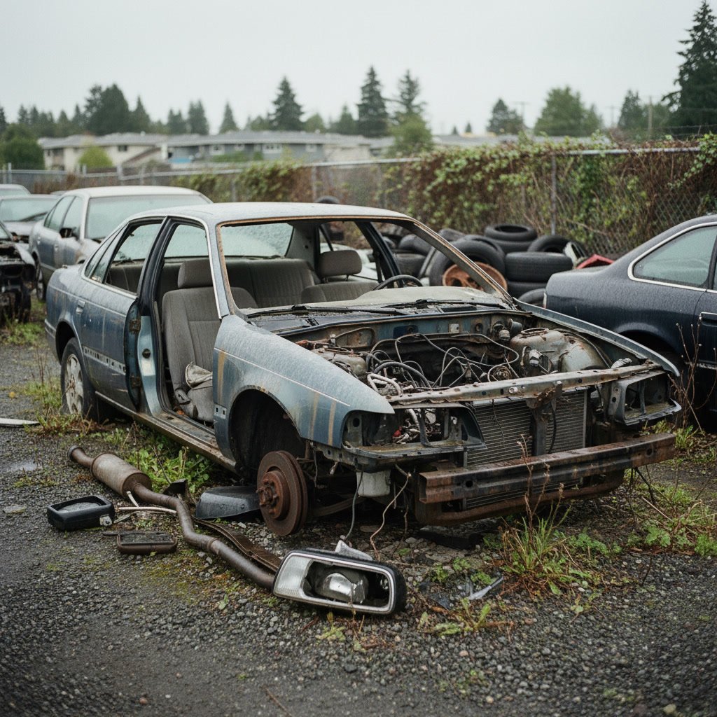 Scrap metal and auto parts from junk car removal in Kirkland