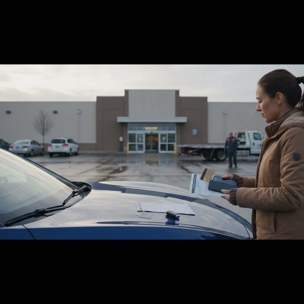 Mobile jumpstart service technician connecting cables to vehicle battery in Kirkland