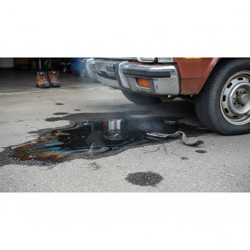 Car fluid leak requiring immediate towing service
