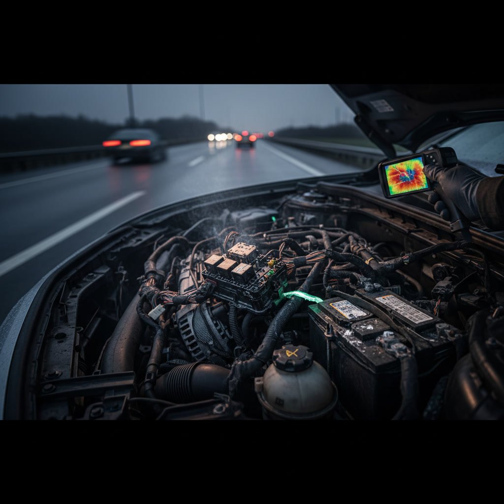 Dead battery and electrical failure requiring emergency towing service
