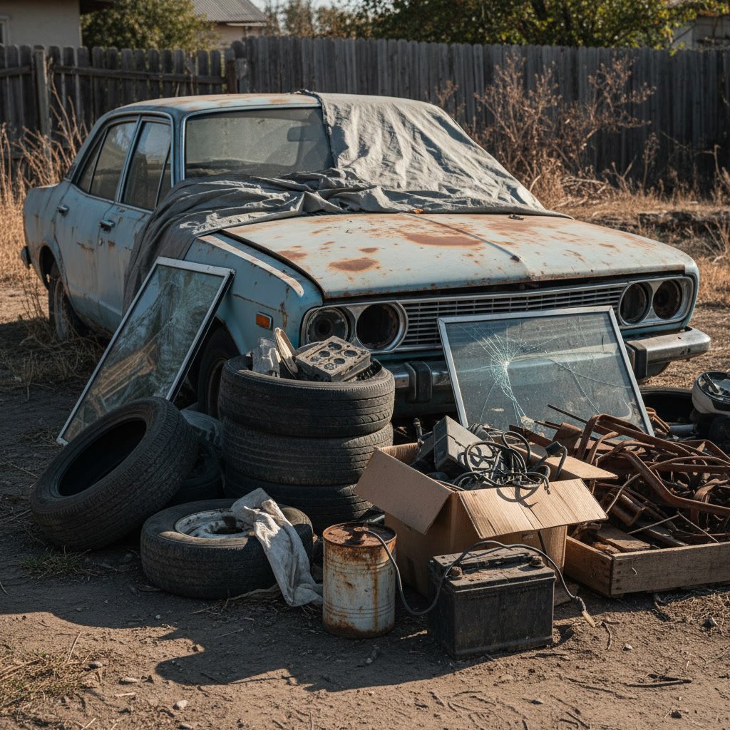 Junk car ready for towing with all personal items removed and title in hand